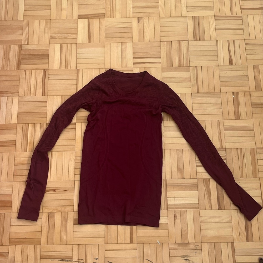 Lululemon Athletica Deep Red Long Sleeve Tee